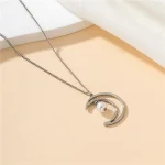Elegant Crescent Moon Pendant Necklace - Image 3