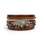 Leather Turquoise Wristband - Image 8
