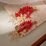 Tropical Starfish Coral Shell Beaded Tassel Drop Earrings