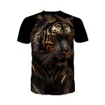 Funny Animal Cat 3D Print Casual Short Sleeve Crew Neck Tee - Image 2