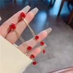 Flower Drop Earrings - Image 3