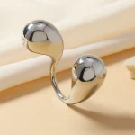 Retro Geometric Alloy Open Rings - Image 4