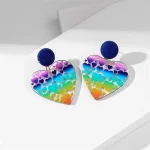 Heart-Shaped Acrylic Earrings - Image 2