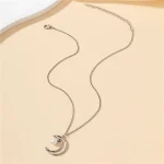 Elegant Crescent Moon Pendant Necklace - Image 2