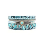 Leather Turquoise Wristband - Image 9