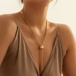 Elegant Multi-Layered Geometric Tassel Necklace