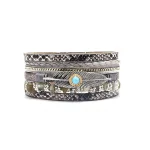 Leather Turquoise Wristband - Image 10