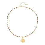 Vintage-Style Sun Pendant Necklace