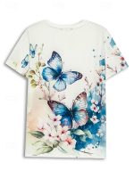 Butterfly Print Basic Tee - Image 7