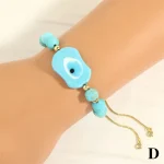 Adjustable Evil Eye Bracelet with Gold Accents - Image 6