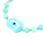 Adjustable Evil Eye Bracelet with Gold Accents - Image 2