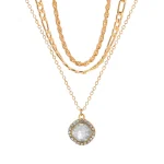 Elegant Layered Rhinestone Pendant Necklace