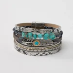 Leather Turquoise Wristband - Image 7