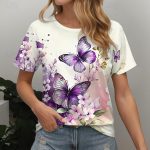 Butterfly Print Basic Tee - Image 5