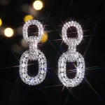 Elegant Oval Rhinestone Drop Earrings - Image 3