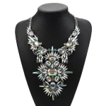 Statement Crystal Necklace with Alloy Chain - Image 3