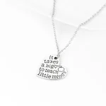 Heart-Shaped Inspirational Necklace for Teachers - Image 2