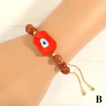Adjustable Evil Eye Bracelet with Gold Accents - Image 8