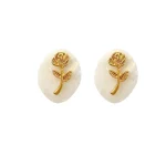 Heart Flower Pearl Ear Studs
