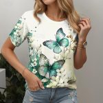 Butterfly Print Basic Tee - Image 6