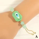 Adjustable Evil Eye Bracelet with Gold Accents - Image 5
