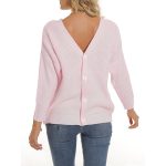 Crew Neck Ribbed Knit Cardigan Black & White Button-Up Knitwear - Image 15