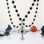 Gothic Double-Layer Cross Pendant Necklace - Image 2