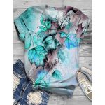 Leaf Print Short Sleeve Tee - Image 3