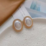 Heart Flower Pearl Ear Studs - Image 11