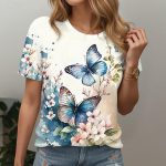 Butterfly Print Basic Tee - Image 10