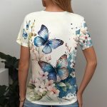 Butterfly Print Basic Tee - Image 2
