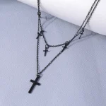 Elegant Multi-Layered Cross Pendant Necklace - Image 5