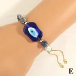 Adjustable Evil Eye Bracelet with Gold Accents - Image 12