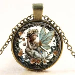 Elegant Vintage Fairy Pendant Necklace - Image 2
