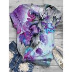 Leaf Print Short Sleeve Tee - Image 7