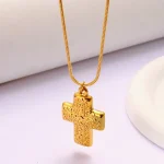 Elegant Gold-Tone Cross Pendant Necklace - Image 4