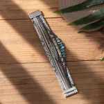 Leather Turquoise Wristband - Image 5