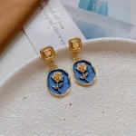 Heart Flower Pearl Ear Studs - Image 26