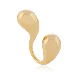 Retro Geometric Alloy Open Rings