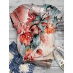 Leaf Print Short Sleeve Tee - Image 2